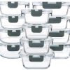 M MCIRCO 24-Piece Glass Food Storage Containers with Upgraded Snap Locking Lids.Glass Meal Prep Containers Set - Airtight Lunch Containers. Microwave. Oven. Freezer and Dishwasher : Home & Kitchen